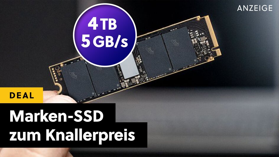 Teaserbild für Vier Terabyte feinster Speicher im Amazon-Angebot: Jetzt die sauschnelle Crucial SSD zum absolut fairen Preis sichern