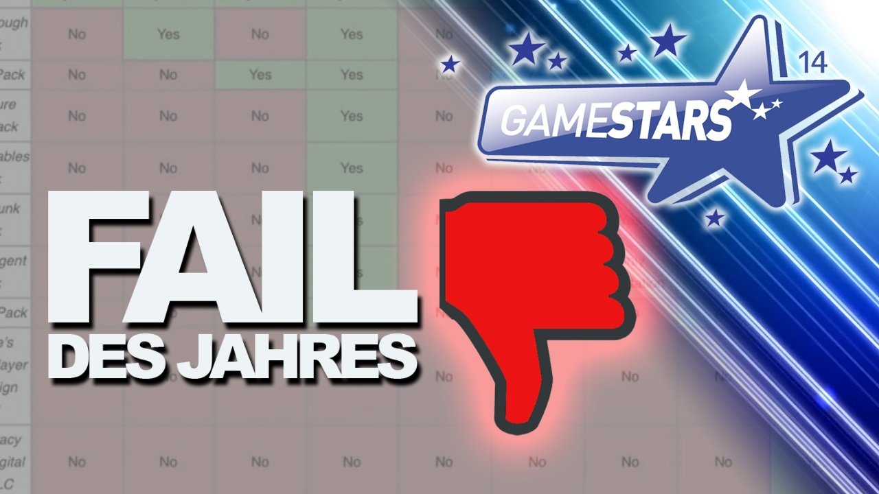 GameStars 2014 - Aufruf zur Wahl des Fails des Jahres