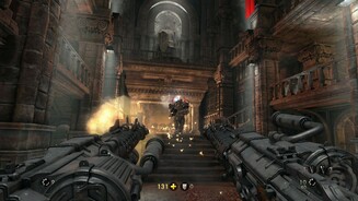 Wolfenstein: The Old BloodDie besonders dick gepanzerten Übersoldaten zwingen wir nur mit massiver Feuergewalt in die Knie.