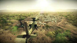 Apache: Air AssaultGrößere Siedlungen stellt das Spiel ohne Performance-Einbrüche dar.