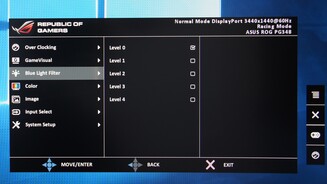 Asus PG348Q Menü - Blaulicht-Filter zur Schonung der Augen