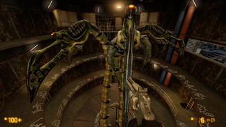 Auch die Momente, die Spielern besonders im Gedächtnis geblieben sind, haben Crowbar Collective äußerst gelungen ins Hier und Jetzt transportiert – zum Beispiel den Mini-Bosskampf gegen die drei Alien-Tentakel im Raketenbunker.