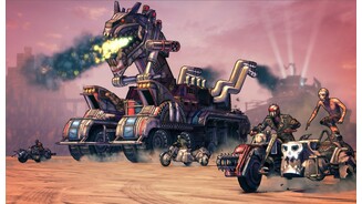 Borderlands 2: Mr. Torgues Kampagne des MetzelnsWir hätten uns gern ein Bike geschnappt, die Maschinen bleiben aber strikt in Feindeshand.