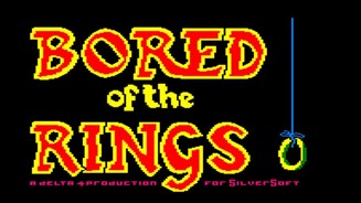 Bored of the Rings (1985)Kein Tippfehler! 1985 erscheint tatsächlich eine dreiteilige HdR-Satire rund um die »Boggits« Fordo, Spam, Pimply und Murky, den Elfen Legoland (haha!) und Thronfolger-in-spe Arogant. Das Text-Grafik-Adventure erlaubt Dialoge mit NPC-Figuren sowie simple Wort-Befehle wie »Öffne Kiste«, interessiert aber keinen: »Verschwinde in Klamottenkiste«, sozusagen.