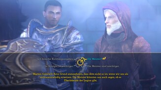 Dungeon Siege 3In den gut vertonten Dialogen müssen wir immer wieder Entscheidungen treffen. Einige davon haben große Auswirkungen.