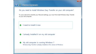 Easy Transfer unter Windows 7 - zutreffende Option auswählen