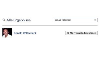 ...erhalten Sie eine Auswahl an Treffern. Sofern die gesuchte Person bei Facebook angemeldet ist, sollte Sie in der Liste auftauchen. Fügen Sie sie dann als Freund hinzu.