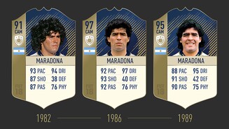 FIFA 18Diego Maradona ist einer der besten Spieler und Dribbelkünstler aller Zeiten. Sein 2:0 in der Partie Argentinien gegen England bei der WM 1986, bei dem er die halbe gegnerische Mannschaft aussteigen ließ, wurde zum Tor des Jahrhunderts gewählt.