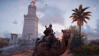 Assassins Creed OriginsDa freut sich sogar das Kamel: Den legendären Leuchtturm von Pharos zu erklimmen zählt zu den absoluten Kletter-Höhepunkten der gesamten Serie.