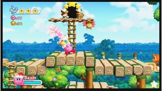 Kirbys Adventure WiiMit der Elektro-Peitsche sind diese seltsam gemusterten Spinnen überhaupt kein Problem.