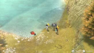 Lost SphearDer Einstieg in Lost Sphear fällt auch dank des Humors sehr leicht. Hier wollten wir Fische angeln, haben jedoch unseren tollpatschigen Freund Locke an Land gezogen.