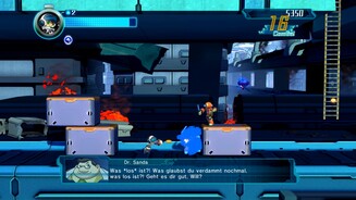 Mighty No. 9Während wir durch die Stage laufen, beschallen uns unsere Freunde stets mit banalem Quatsch.