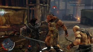 Mittelerde: Mordors Schatten - PC-ScreenshotsNach einer erfolgreichen Kombokette können wir Gegner mit einem Finisher sofort töte - außer Ork-Krieger des Nemesis-Systems, die mehr aushalten.