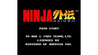 Ninja Gaiden I title screen.