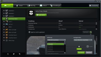 Nvidias Dynamic-Super-Resolution lässt sich auch über Geforce-Experience aktivieren. Die gewünschte Auflösung legen Sie für jedes Spiel über den Einstellungs-Button neben der »Optimieren«-Schaltfläche fest.