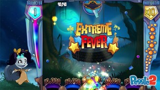 Peggle 2Das Ziel jeden Levels: die letzte Kugel möglichst im mittleren Eimer versenken, 100.000 Punkte absahnen und sich zu Beethovens Ode an die Freude fühlen wie ein Schneekönig.