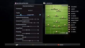 Pro Evolution Soccer 2012Es lassen sich jetzt vier individuelle Taktiken-Schablonen erstellen und zuweisen. Die Bedienung der Schieberegler ist zudem nun deutlich komfortabler.