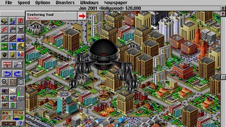 Sim City 2000 (1993)Sim City 2000 erschien 1993, erneut von Maxis entwickelt. Optisch fällt sofort auf, dass Maxis die Sicht von der Draufsicht in die Iso-Perspektive geändert hat. Auch die Die Grafik-Qualität ist dank SVGA-Darstellung (640x360) im Vergleich zum Vorgänger deutlich aufwendiger, Landschaften sind jetzt nicht mehr nur flach, es gibt Hügel und Berge. Spielerische Neuerungen wie unterirdisch verlegbare Wasserrohre und U-Bahn-Schächte, Autobahnen und Bus-Stationen verfeinern das Aufbauprinzip. Neu eingeführte Gebäude-Typen sind unter anderem Gefängnisse, Büchereien, Museen und Zoos sowie schmückende Gebäude. Erstmals konnte der Spieler auch Katastrophen wie Tornados oder Hochwasser manuell in seiner Stadt auslösen. Sim City 2000 erschien neben dem PC auch für viele Konsolen.