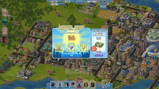 SimCity SocialMit den meisten Level-Ups gibt’s einen Gratis-Diamanten – und ein Angebot, wofür man ihn gleich verprassen kann.
