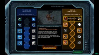 Starcraft 2: Wings of Liberty Im Forschungsmenü schalten wir Technologien frei.