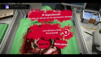 Surgeon Simulator - PS4-ScreenshotsDie Herztransplantation ist bestanden, sobald wir das neue Herz einsetzen. Was aus den restlichen Körperteilen wird ist egal.