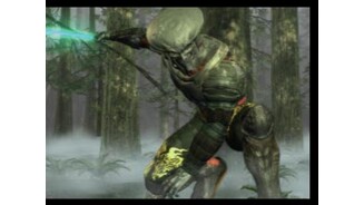 Dont call me Predator. Yoshimitsu de-cloaks as he leaps from a tree in the CGI intro.