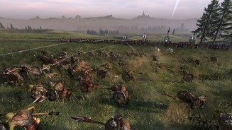 Total War: Warhammer - Screenshots zum kostenlosen DLC »Bretonnia«Unsere Bauernbogenschützen sind nicht sehr treffsicher, aber das gleichen sie durch die Pfeilmenge wieder aus.