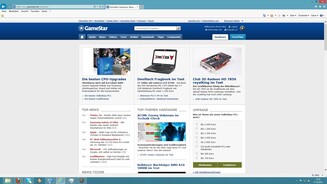 Windows 8
Der Internet Explorer 10 kommt mit Windows 8 in zwei Versionen, hier die gewohnte Desktop-Variante.