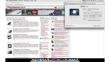 Apple Macbook Pro 15 Retina Mitte 2012 - Retina-Einstellungen im Vergleich