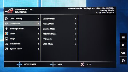 ASUS ROG Swift PG348Q - Monitormenü
