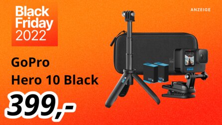 Teaserbild für Black Friday Angebot: Mit der GoPro Hero 10 Black verwackeln eure Videos nicht mehr
