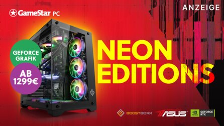 Krasse Power und fette Optik – Unsere Neon-Edition-PCs liefern viel Power für eure Spiele und Atmosphäre fürs Gaming-Zimmer