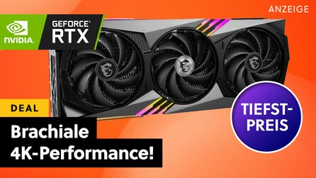 Teaserbild für MSI GeForce RTX 4080 Super nach Preis-Bruchlandung günstig wie nie: Schnappt euch die beliebte 4K-Grafikkarte zum neuen Bestpreis!