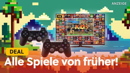 Teaserbild für Retro-Spielekonsole mit 20.000 Spielen: Jetzt könnt ihr Atari, PS1 und GameBoy an eurem 4K TV zocken - und es ist unwahrscheinlich günstig!