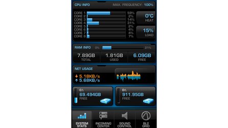 Roccat Power-Grid - Bilder der Smartphone-App