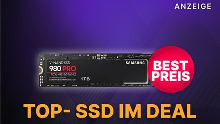 Teaserbild für PCIe 4.0 SSD: Die Samsung 980 Pro 1 TB und 2 TB für PC und PS5 jetzt im Amazon Angebot supergünstig