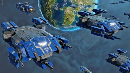 Sins of a Solar Empire 2 Gameplay: Unsere Raumflotte vernichtet den Gegner