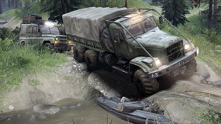 Spintires: Offroad-Truck-Simulator im Test - Röhrende Monster in russischen Wäldern