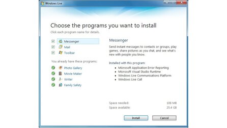 Windows 7 Live Essentials - Screenshots