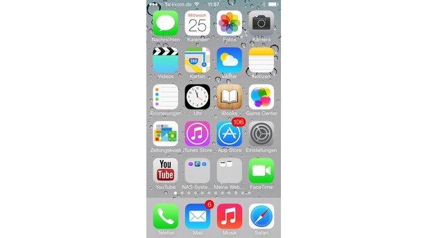 Apple iOS 7 Startbildschirm