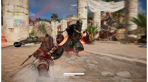 Assassins Creed: Origins - Der Fluch der PharaonenHin und wieder tauchen Schatten von Pharaonen auf. Das sind besonders starke Gegner.