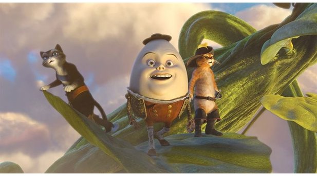 Der Gestiefelte KaterDas lebendige Ei Humpty Dumpty wird von TV-Schussel Elton gesprochen. (Paramount Pictures Germany)