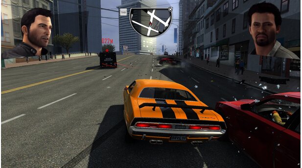 Driver: San FranciscoTanner und Jones jagen den flüchtenden Jericho und kommentieren das actiongeladene Geschehen in Renderportrait-Einspielern.