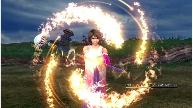 Final Fantasy X X2 HD RemasterMedium Yuna nutzt ihre Kräfte, um riesige Monster zu beschwören …