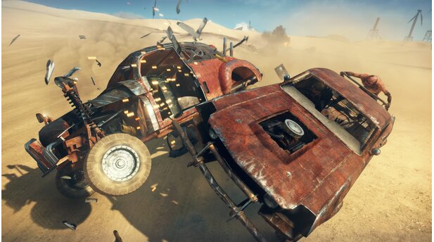 Mad MaxDie Auto-Action ist hübsch brachial inszeniert, sogar kleinste Teile spritzen bei Crashes weg.