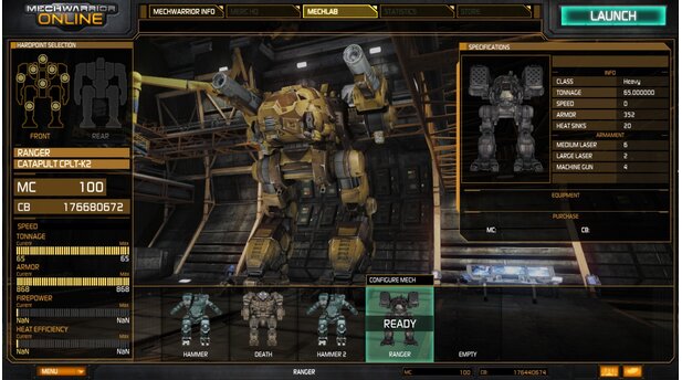 MechWarrior Online - Bilder aus dem Mech-Lab