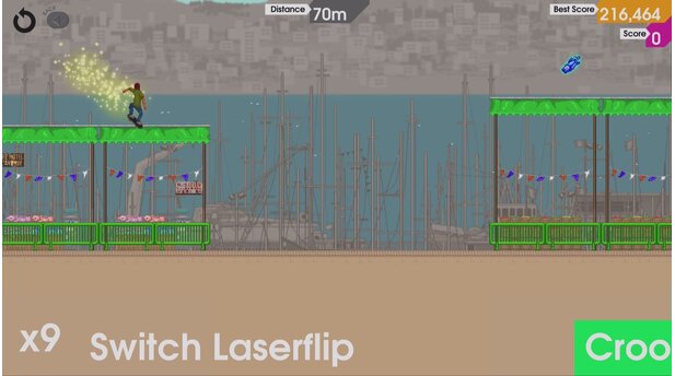 OlliOlliIm Hafen grinden wir über die Dächer der Fischstände, sammeln Fische auf und lauschen den Möwen.