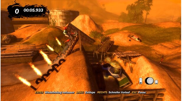 Trials Evolution: Gold EditionIn den Wiederholungen sehen wir unten rechts die aktuell gedrückten Tasten eingeblendet.