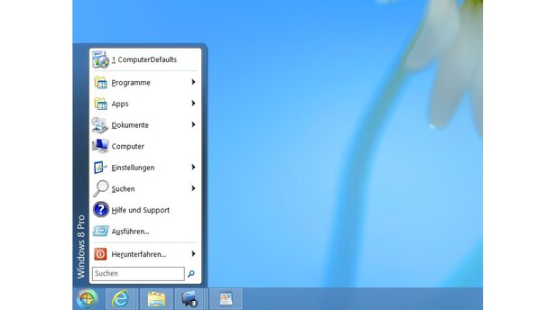 Mit dem Program »Classic Shell« lässt sich das klassische Startmenü auf den Windows-8-Desktop zaubern.