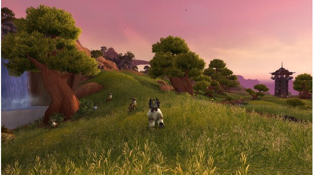 World of Warcraft: Warlords of DraenorSo idyllisch sieht Nagrand am Morgen aus. Im Vergleich zur Scherbenwelt-Version haben sich Texturen, Details und Beleuchtung erheblich verbessert.
